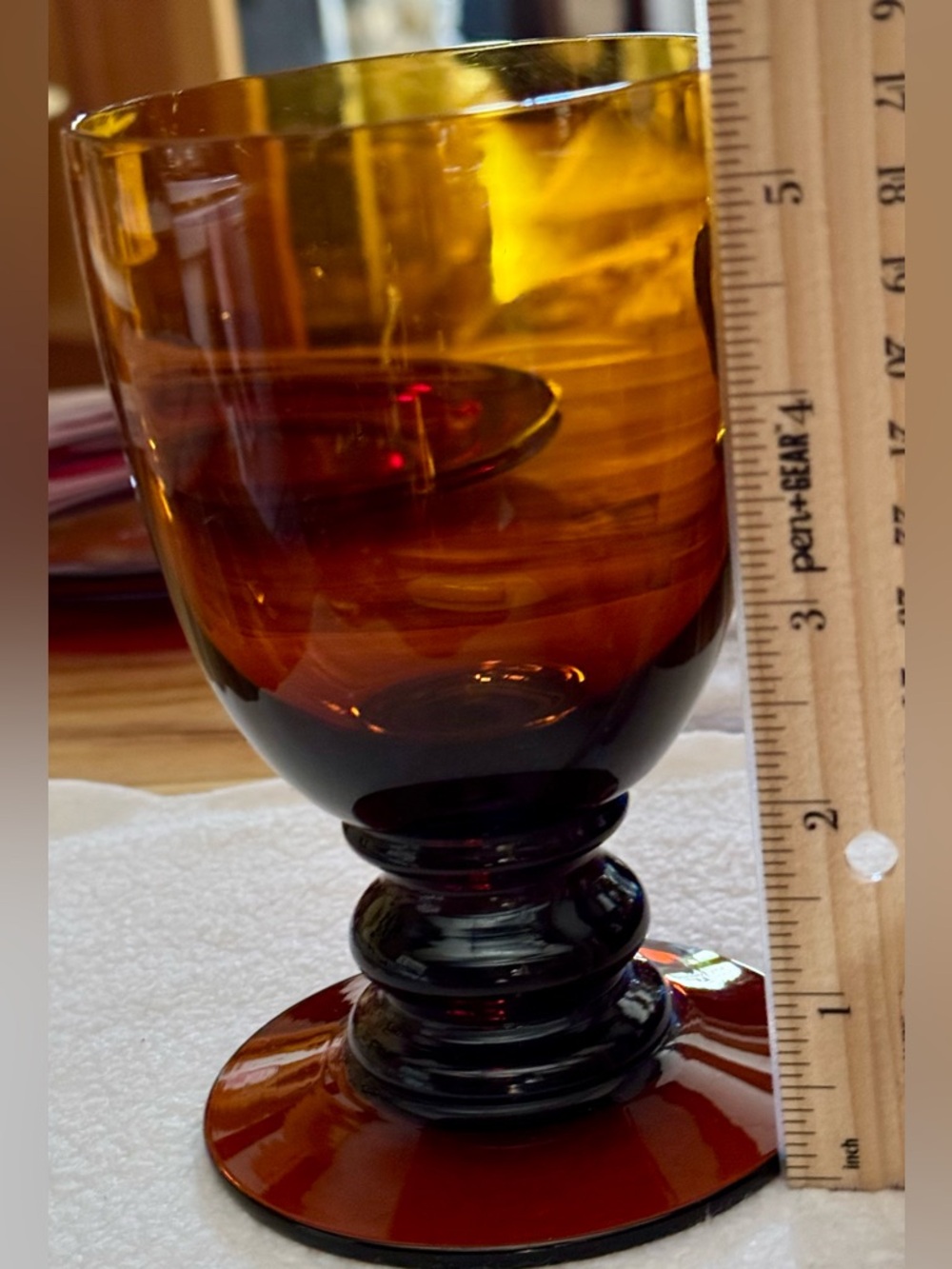 Amber Glass Goblet - Elegant Amber Stemware